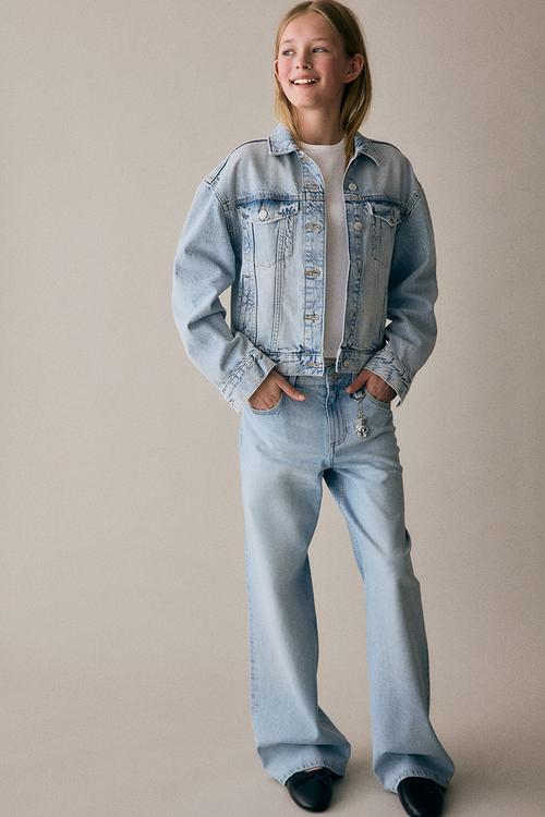 Baggy fit bootcut leg jeans - light denim blue teddy bear