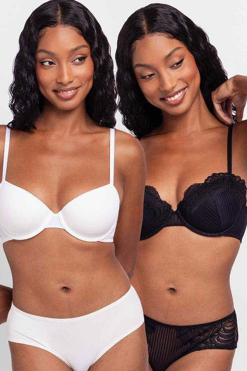 Emersyn 2 pack demi - black & ivory