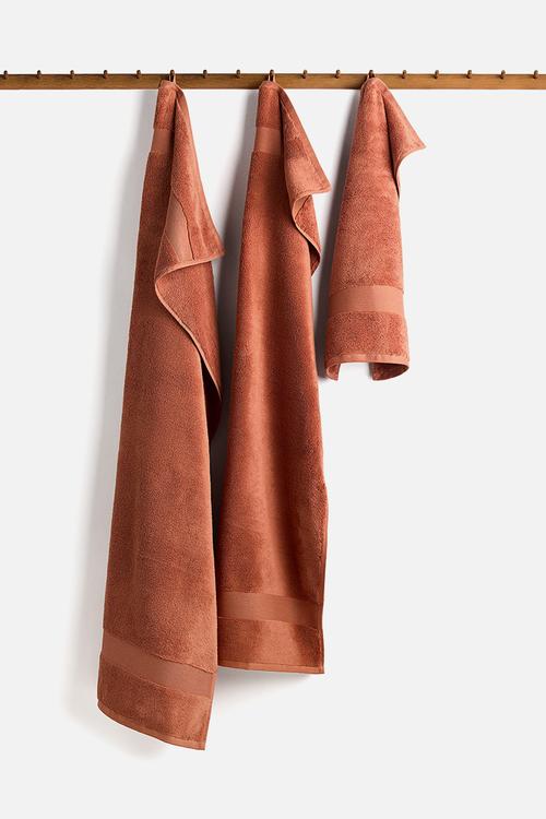 Soft terry bath sheet - red,orange