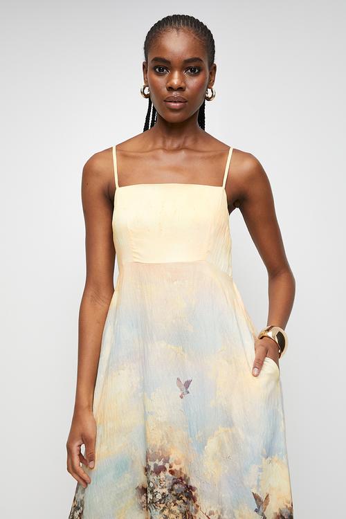Landscape printed maxi dress - multi