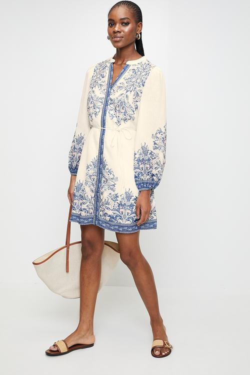 Blue paisley dress - Navy Paisley
