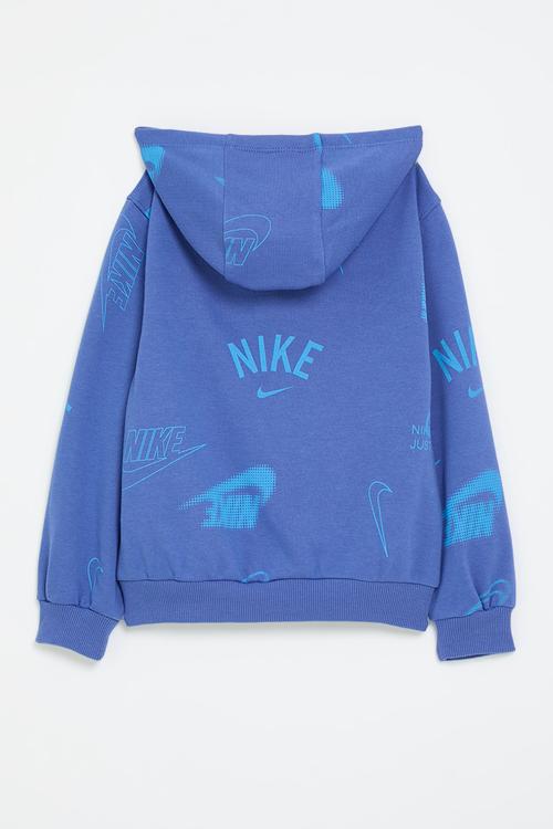 Nike club brand energy all-over print hoodie - comet blue
