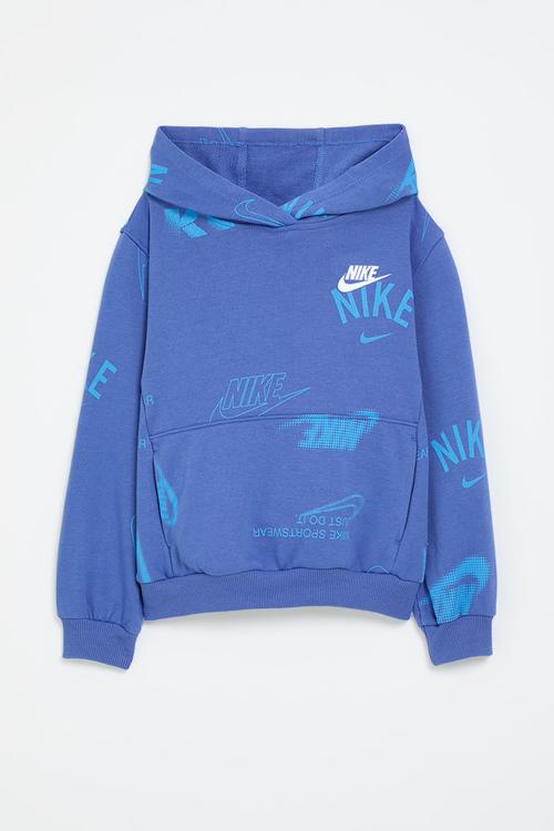 Nike club brand energy all-over print hoodie - comet blue