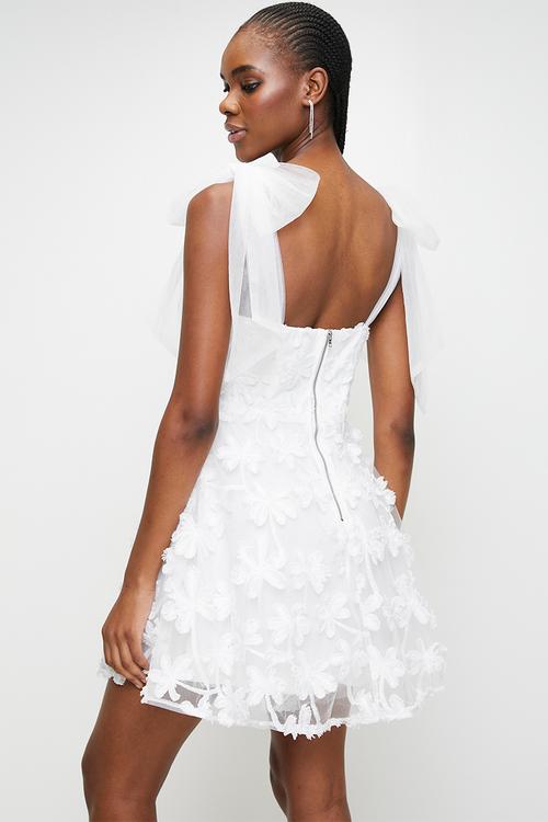 White bow detail dress - White