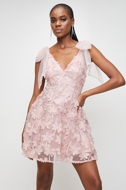 Pink bow detail dress - Pink