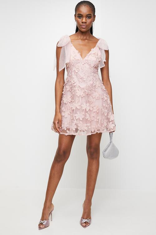 Pink bow detail dress - Pink