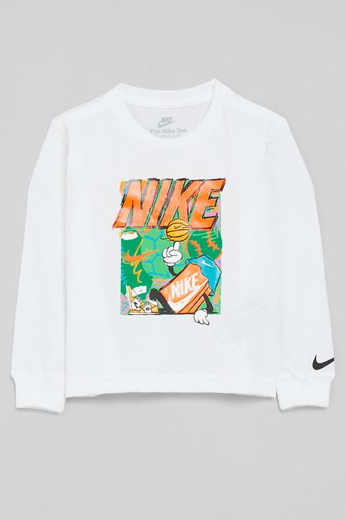 Nike bball long sleeve tee - white
