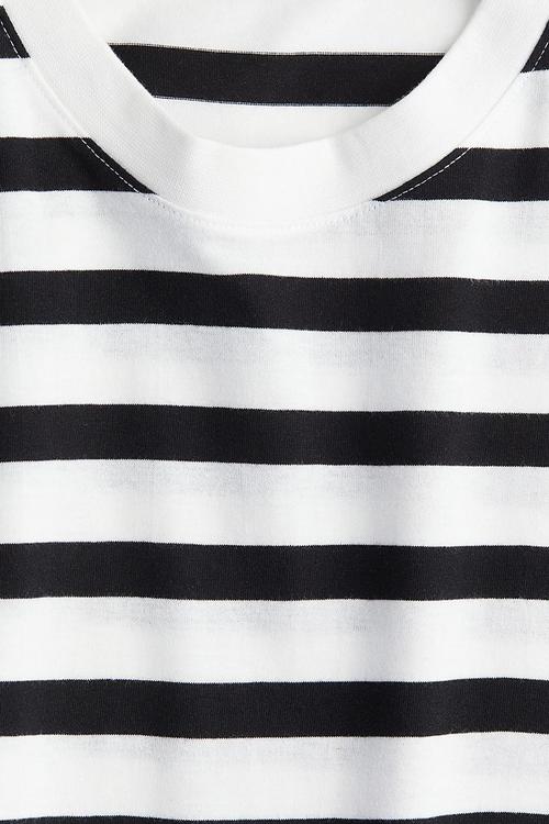 T-shirt - white & black striped