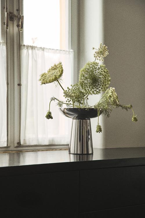 Large metal vase - silver