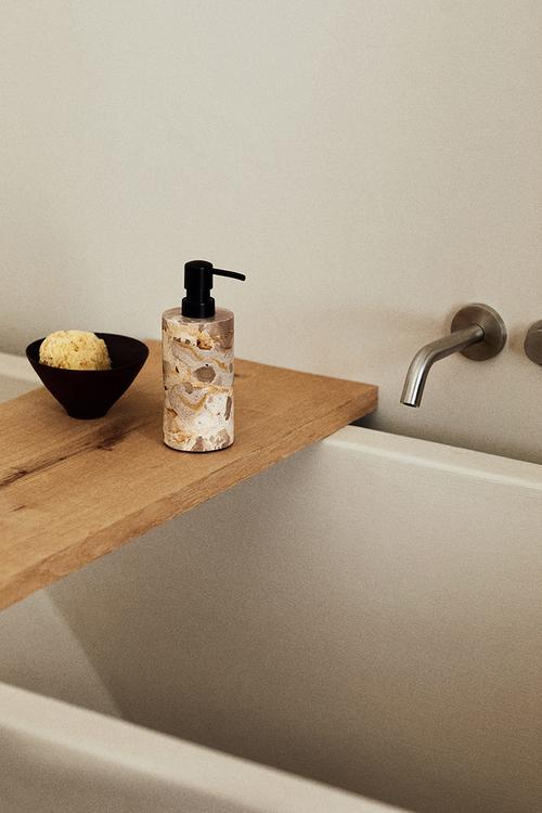 Marble soap dispenser - light beige