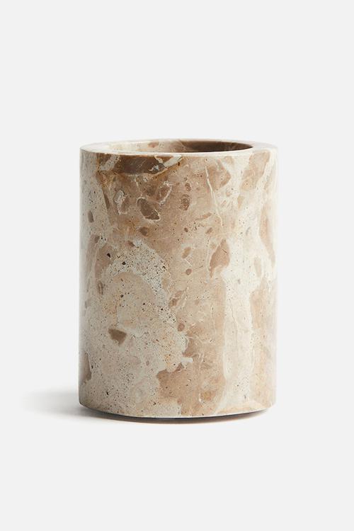 Marble toothbrush mug - light beige