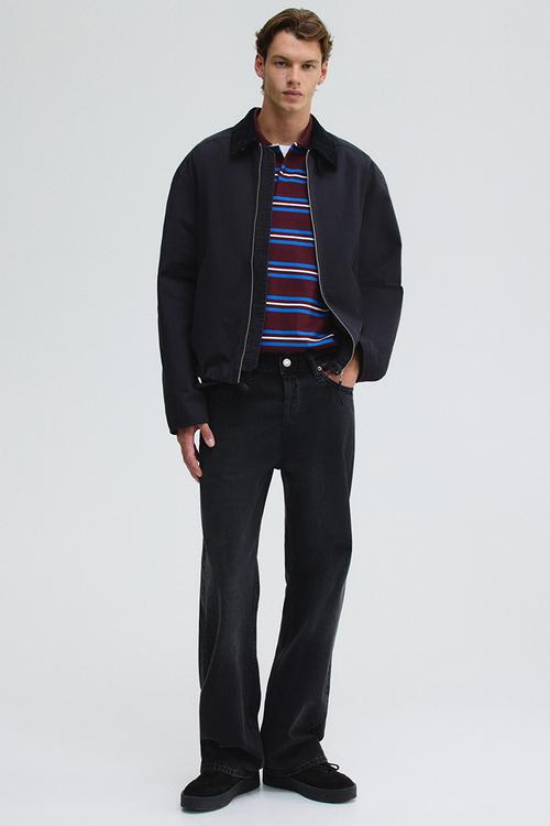 Loose straight jeans - denim black