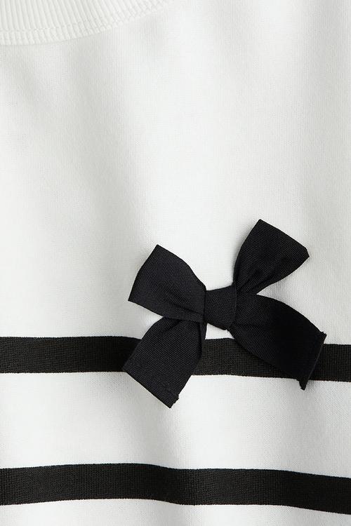 Printed sweatshirt - white & black striped