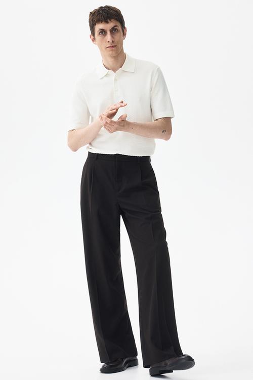 Slim fit textured polo shirt - white