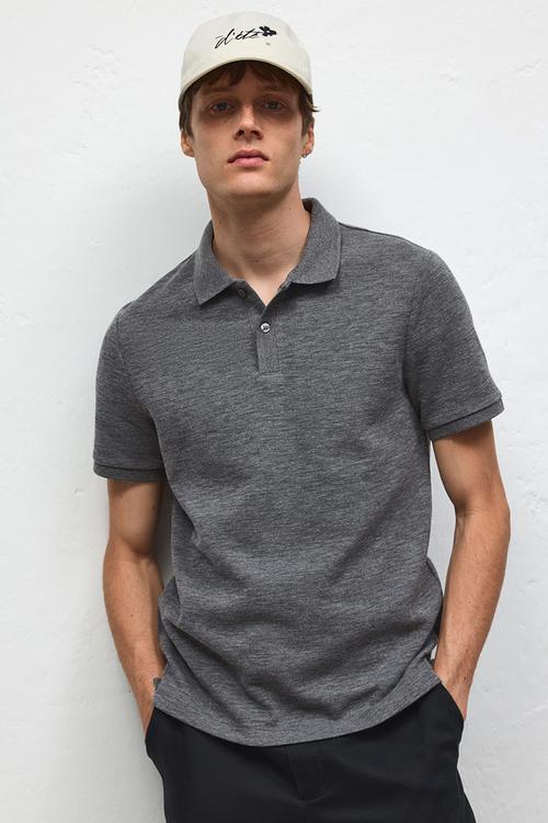 Slim fit polo shirt - dark grey
