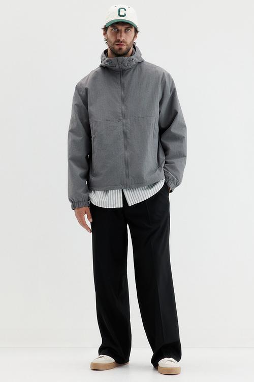 Hooded windbreaker - grey