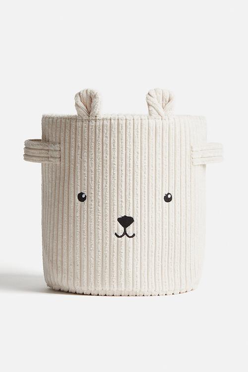 Small jumbo cord storage basket - light beige 