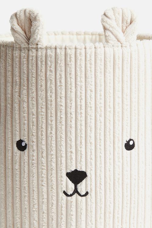 Small jumbo cord storage basket - light beige 