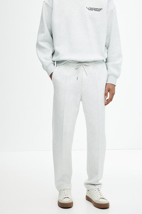 Regular fit tailored joggers - light grey marl 