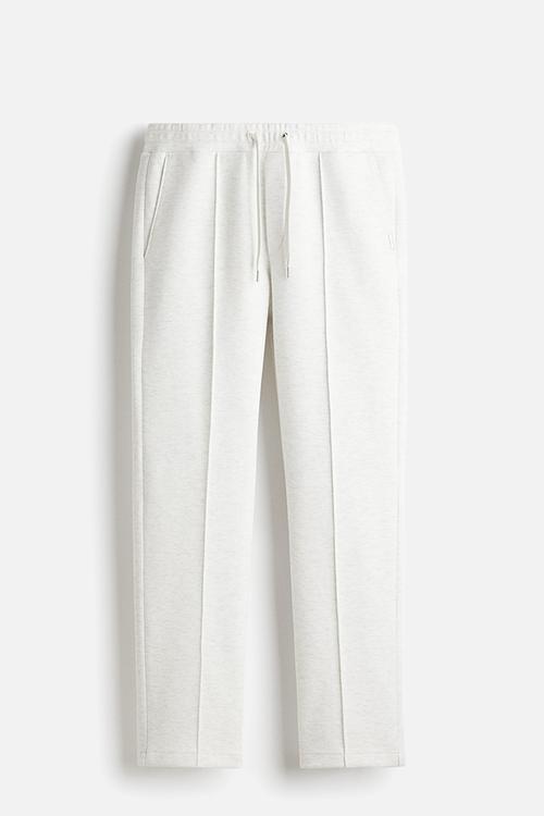 Regular fit tailored joggers - light grey marl 