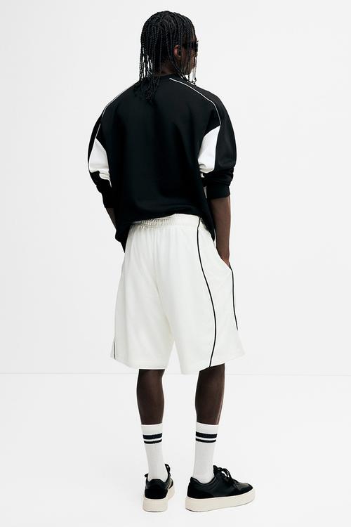 Relaxed fit mesh shorts - white
