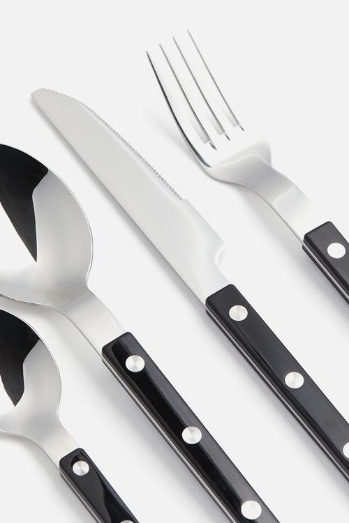 4-piece stainless steel cutlery set - black