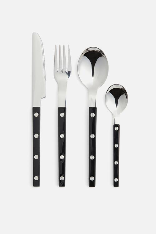 4-piece stainless steel cutlery set - black