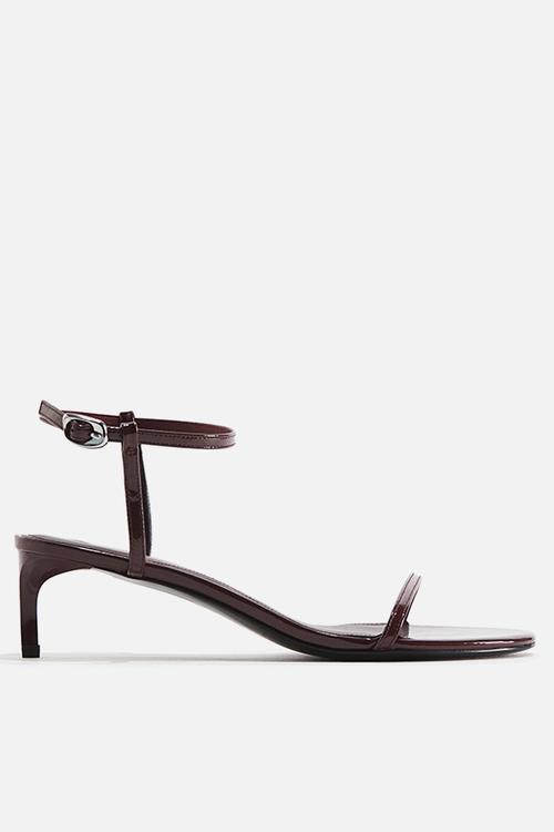Heeled strappy sandals - burgundy