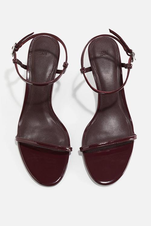 Heeled strappy sandals - burgundy