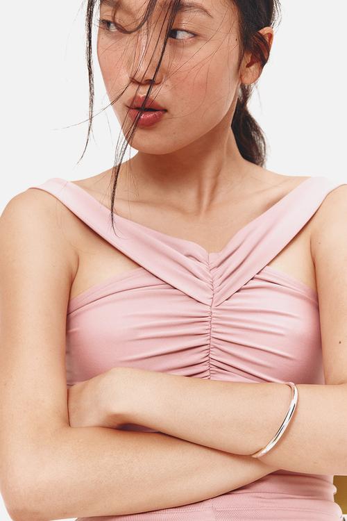 Gathered top -  light dusty pink