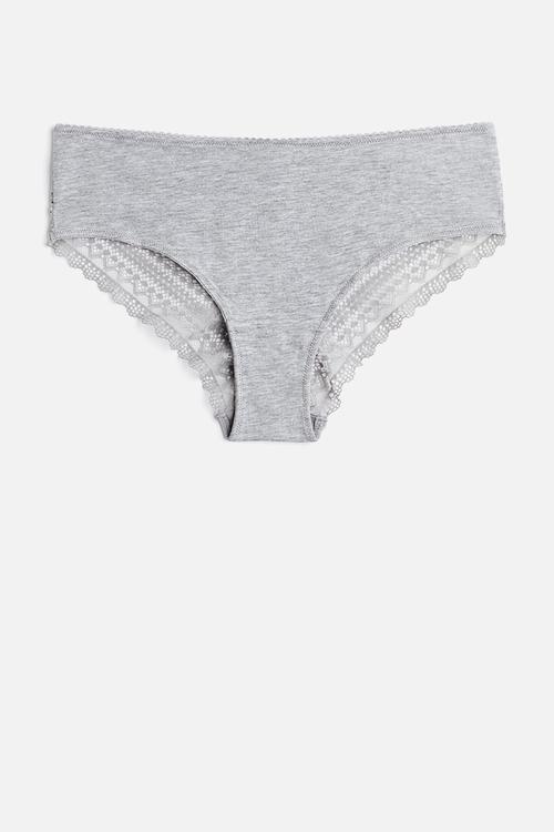 3 pack cotton and lace hipster briefs - multi
