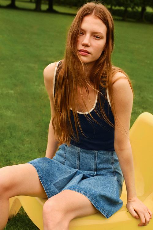 Cotton vest top - dark blue