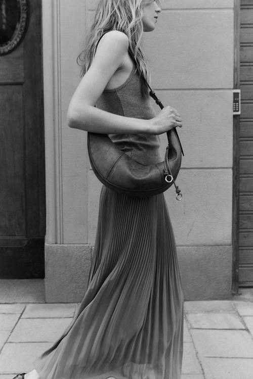 Pleated chiffon skirt - dusty pink