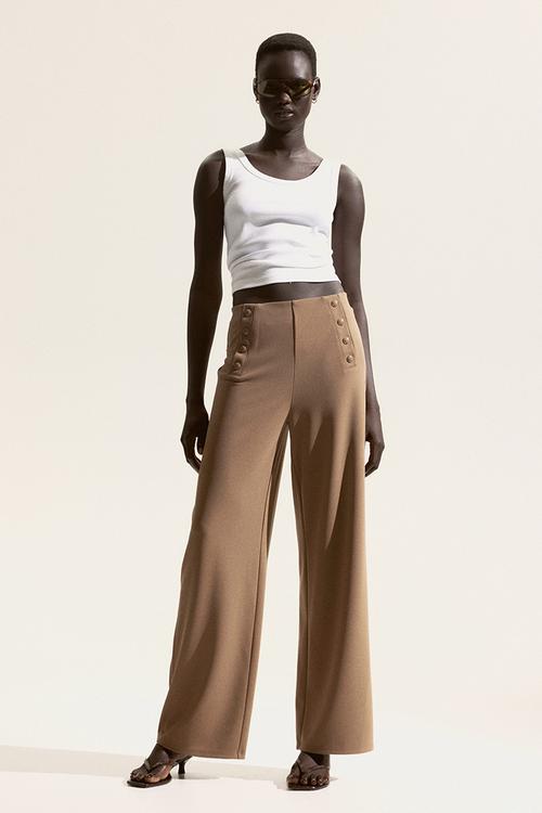 Button-front trousers - brown