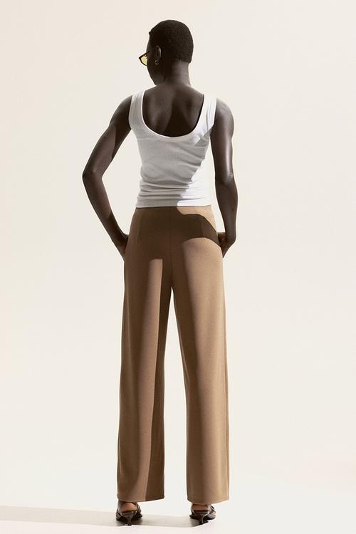 Button-front trousers - brown