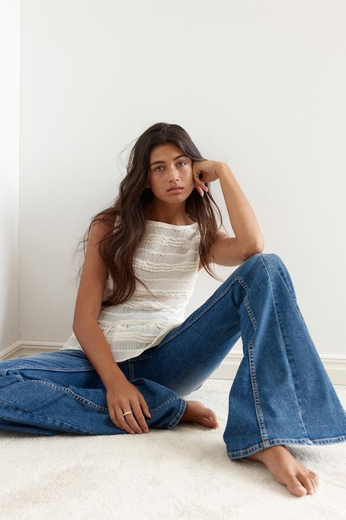 Flared high jeans - denim blue