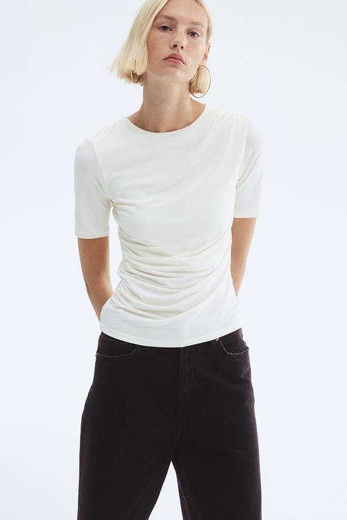 Draped top - white