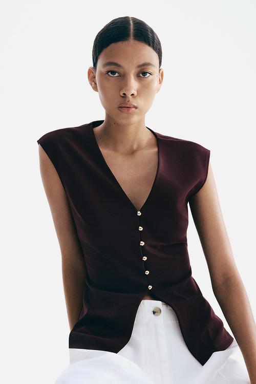 Interlock waistcoat - burgundy