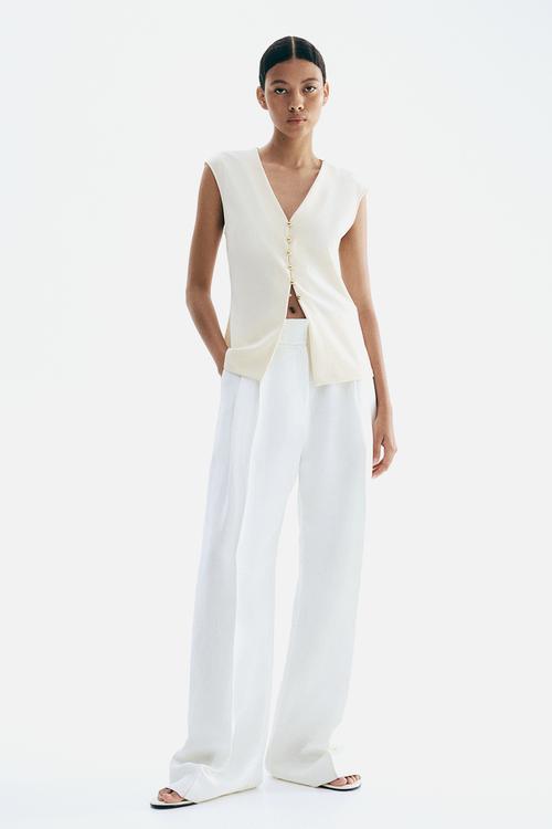 Interlock waistcoat - cream