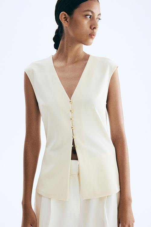 Interlock waistcoat - cream