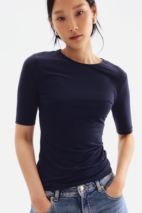 Fitted t-shirt - navy blue