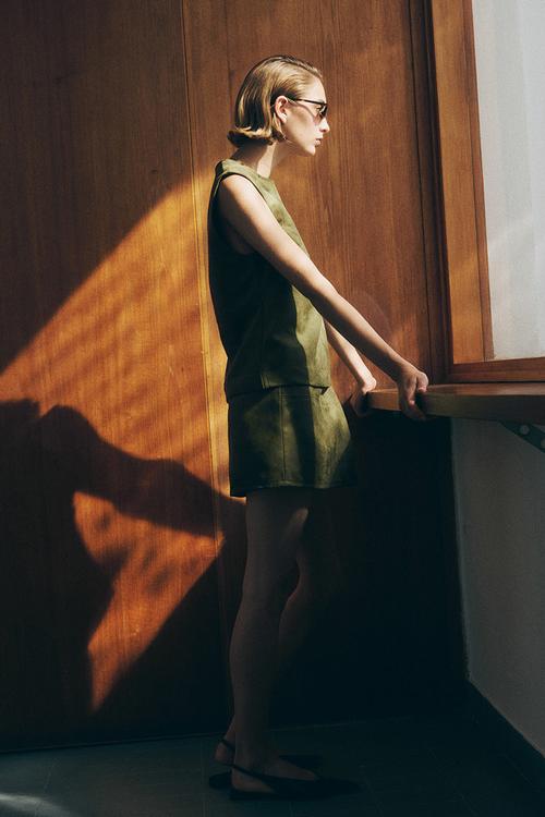 Mini skirt - khaki green