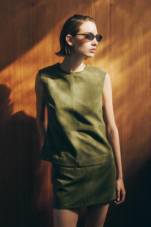 Mini skirt - khaki green