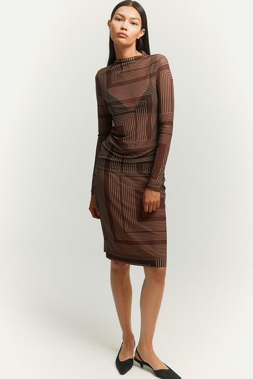 Mesh skirt - brown patterned