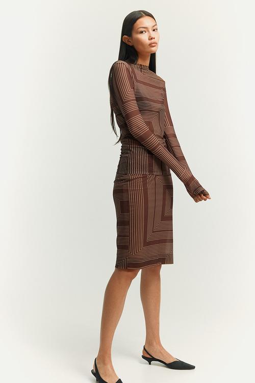 Mesh skirt - brown patterned