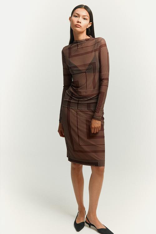 Mesh top - brown patterned
