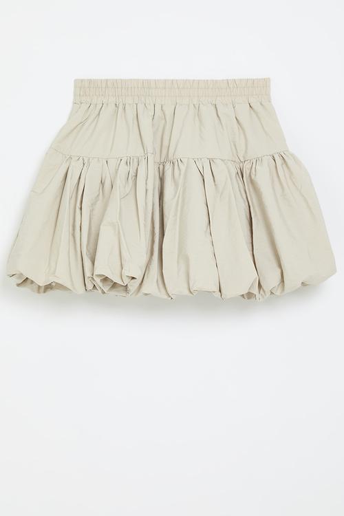 Bubble skirt with bow detail - beige