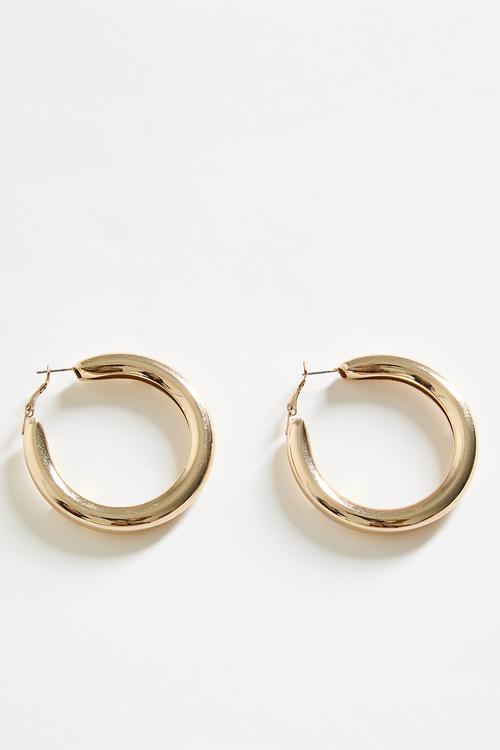Chunky Bar Hoop Earrings- gold