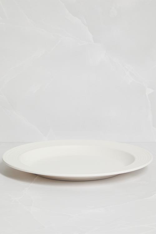 Ribs melamine sinner plate set of 4 - white