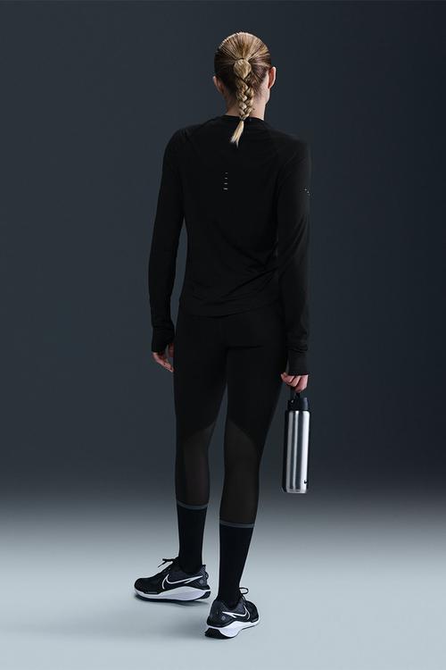 W Nk Swift Df Uv Ls Crw - Black/Reflective Silv